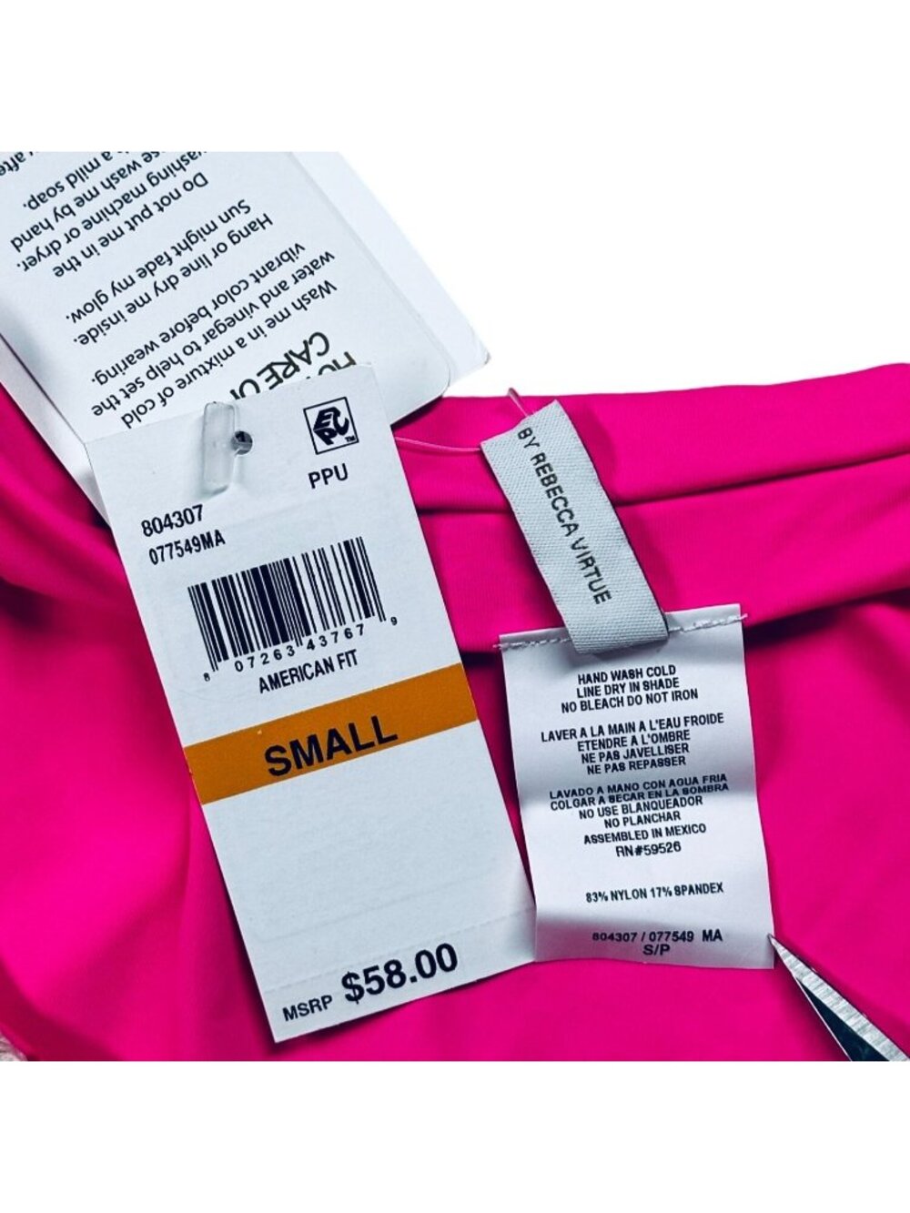 BECCA Swim Bottom Pink Womens Size Small Wayfarer Embellished Hipster NWT - Picture 6 of 7